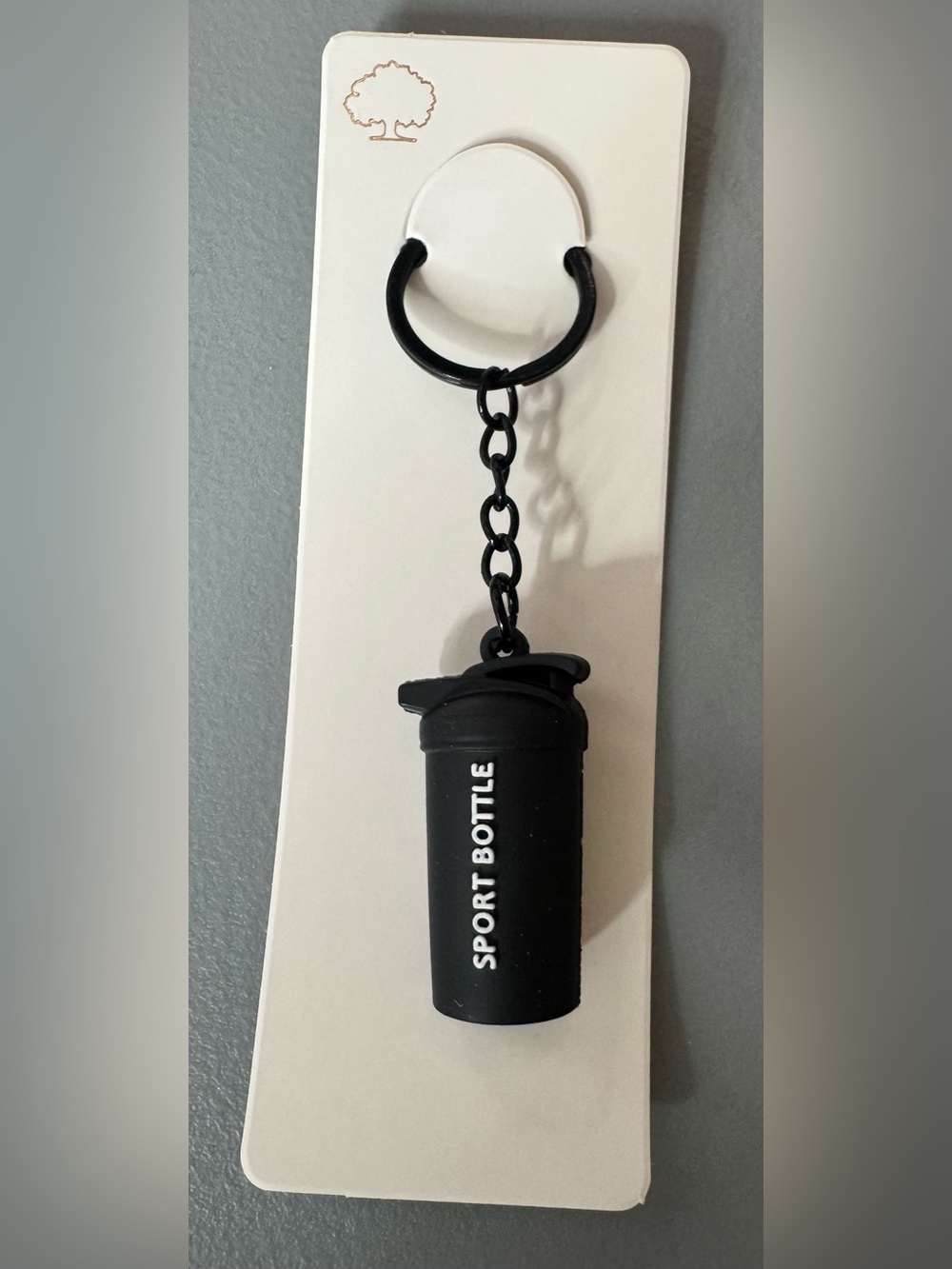 Black  ‘Sport Bottle' Keychain Charm gym life shaker bottle protein pre workout